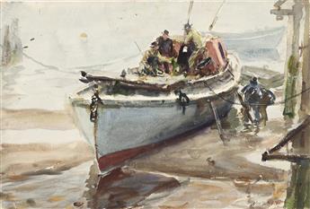 JOHN WHORF Bather on the Lake Shore * Fishing Boat.